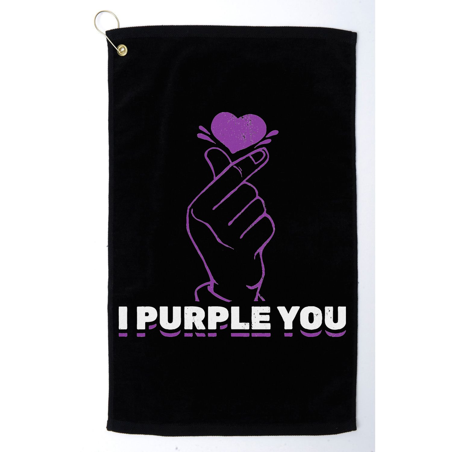 I Purple You Kdrama Korean Hand Symbol Kpop Golf Towel