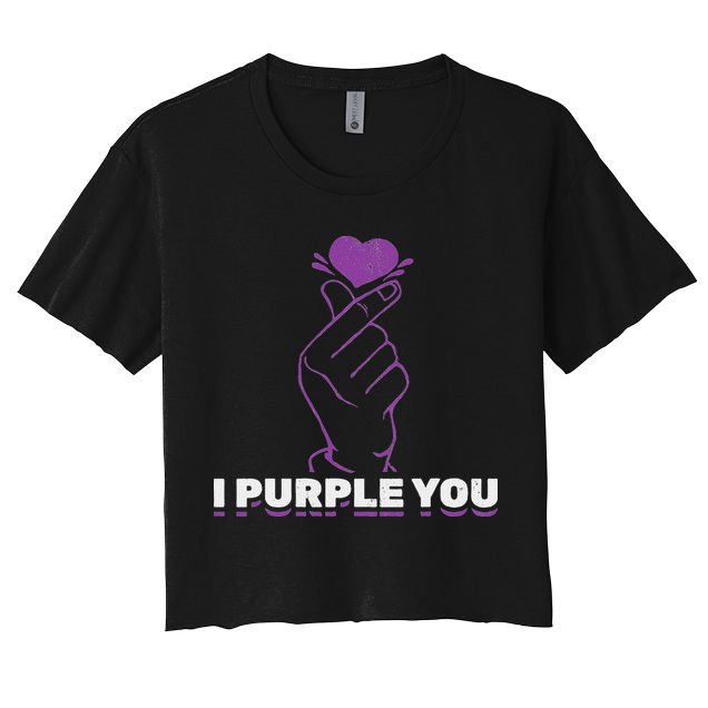 I Purple You Kdrama Korean Hand Symbol Kpop Crop Top