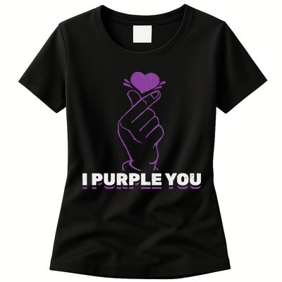 I Purple You Kdrama Korean Hand Symbol Kpop Womens T-Shirt