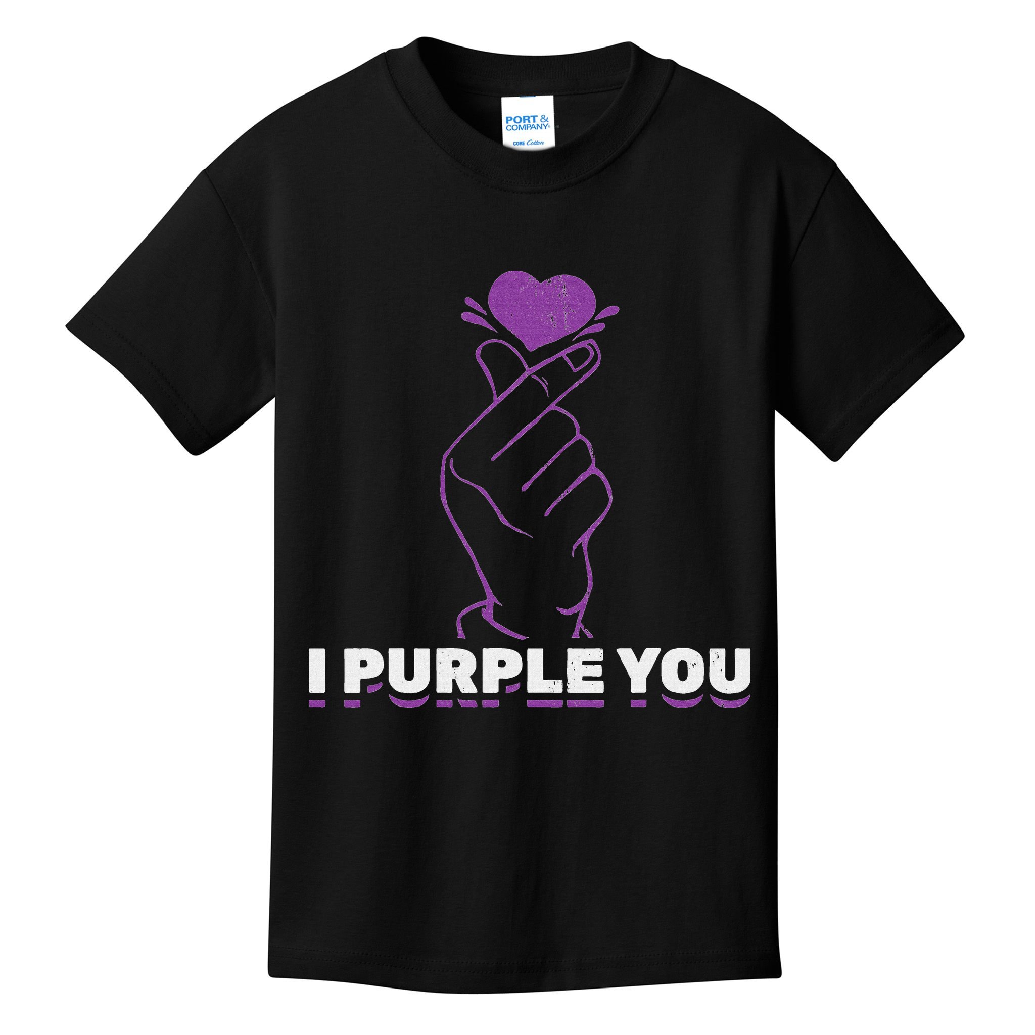 I Purple You Kdrama Korean Hand Symbol Kpop Kids T-Shirt