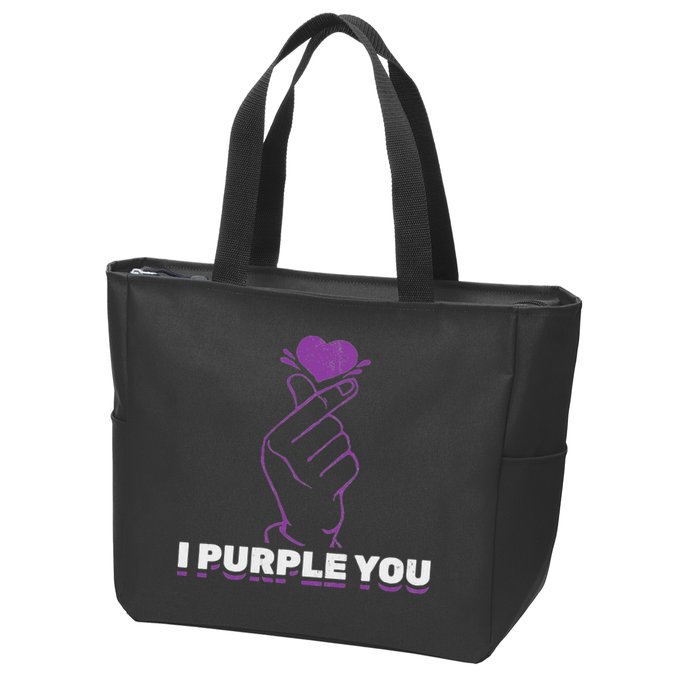 I Purple You Kdrama Korean Hand Symbol Kpop Zip Tote Bag