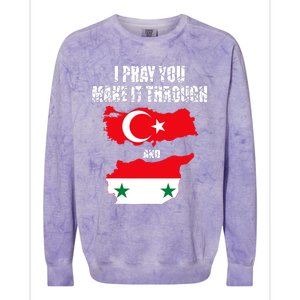 I Pray You Make It Through , Flag Turkey, Syria Colorblast Crewneck Sweatshirt