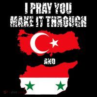 I Pray You Make It Through , Flag Turkey, Syria Stripe Pom Pom Beanie