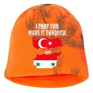 I Pray You Make It Through , Flag Turkey, Syria Kati - Camo Knit Beanie