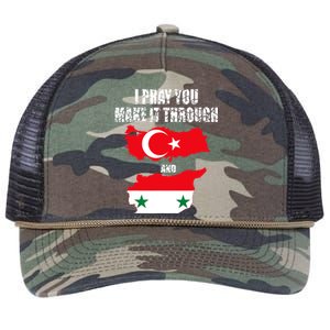 I Pray You Make It Through , Flag Turkey, Syria Retro Rope Trucker Hat Cap