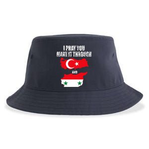 I Pray You Make It Through , Flag Turkey, Syria Sustainable Bucket Hat