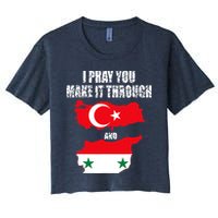 I Pray You Make It Through , Flag Turkey, Syria Women's Crop Top Tee