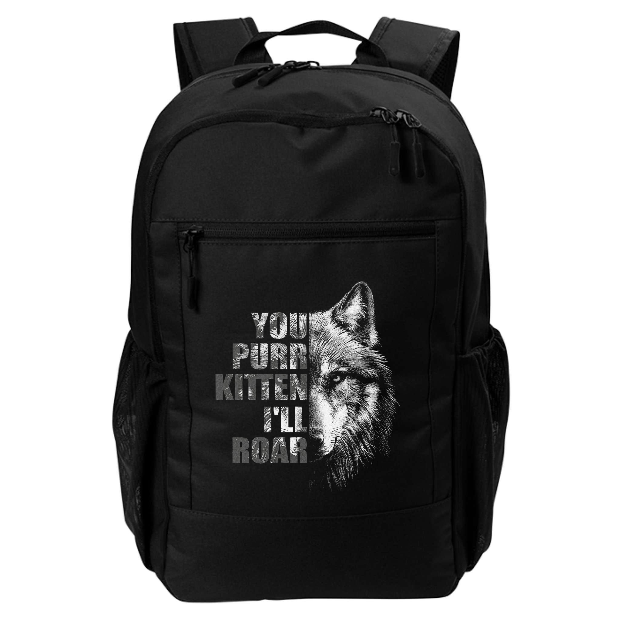 ILl Protect You Kitten No Matter What Funny Alpha Wolf Meme Backpack