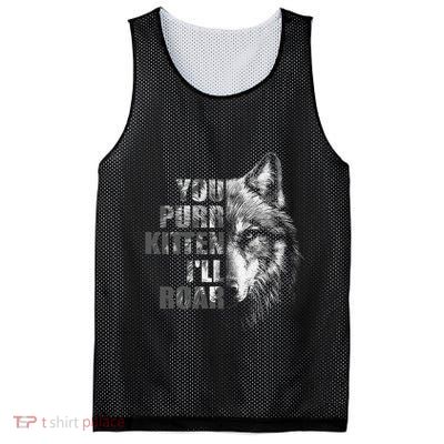 ILl Protect You Kitten No Matter What Funny Alpha Wolf Meme Mesh Reversible Basketball Jersey Tank