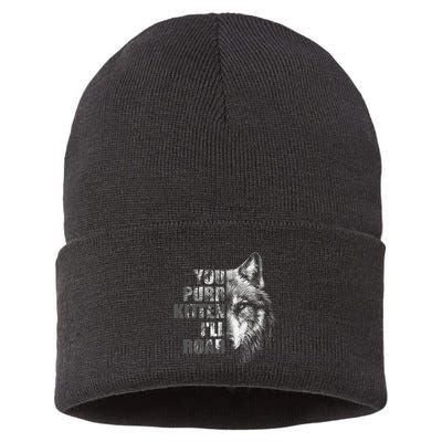 ILl Protect You Kitten No Matter What Funny Alpha Wolf Meme Sustainable Knit Beanie