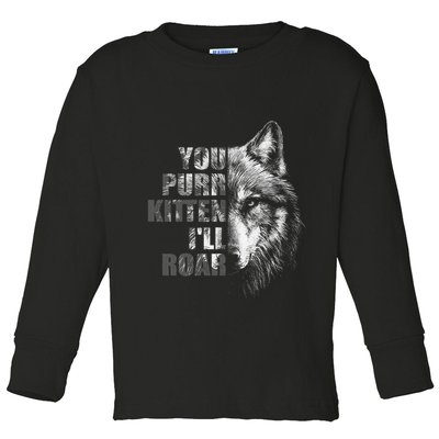 ILl Protect You Kitten No Matter What Funny Alpha Wolf Meme Toddler Long Sleeve Shirt