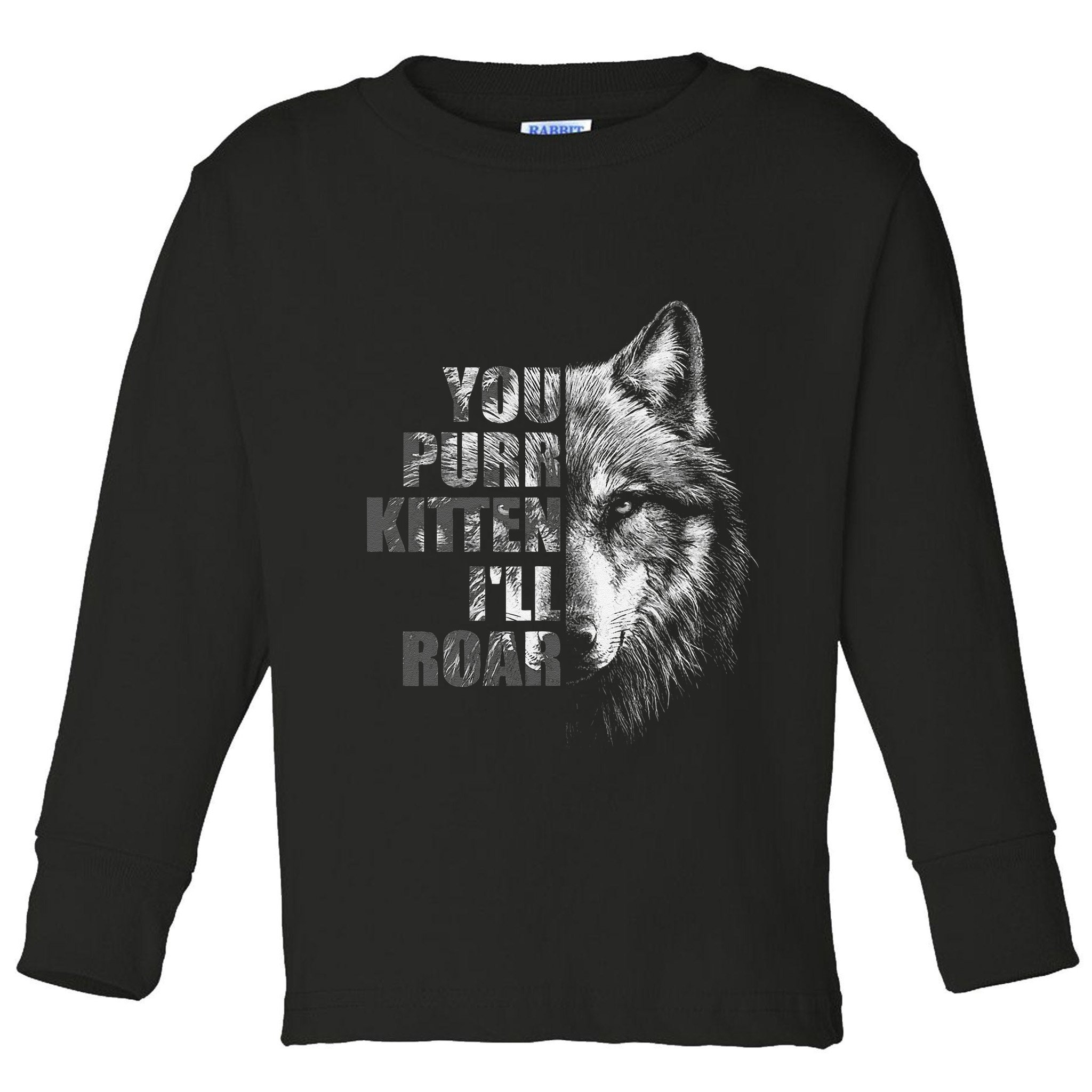 ILl Protect You Kitten No Matter What Funny Alpha Wolf Meme Toddler Long Sleeve Shirt