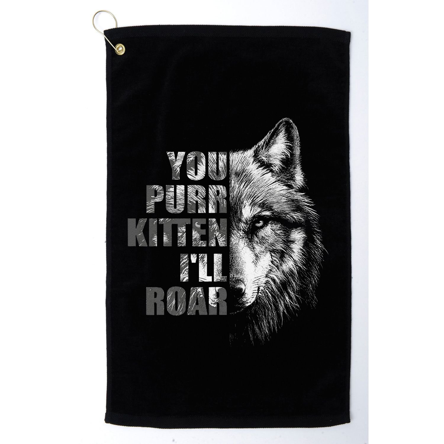 ILl Protect You Kitten No Matter What Funny Alpha Wolf Meme Golf Towel