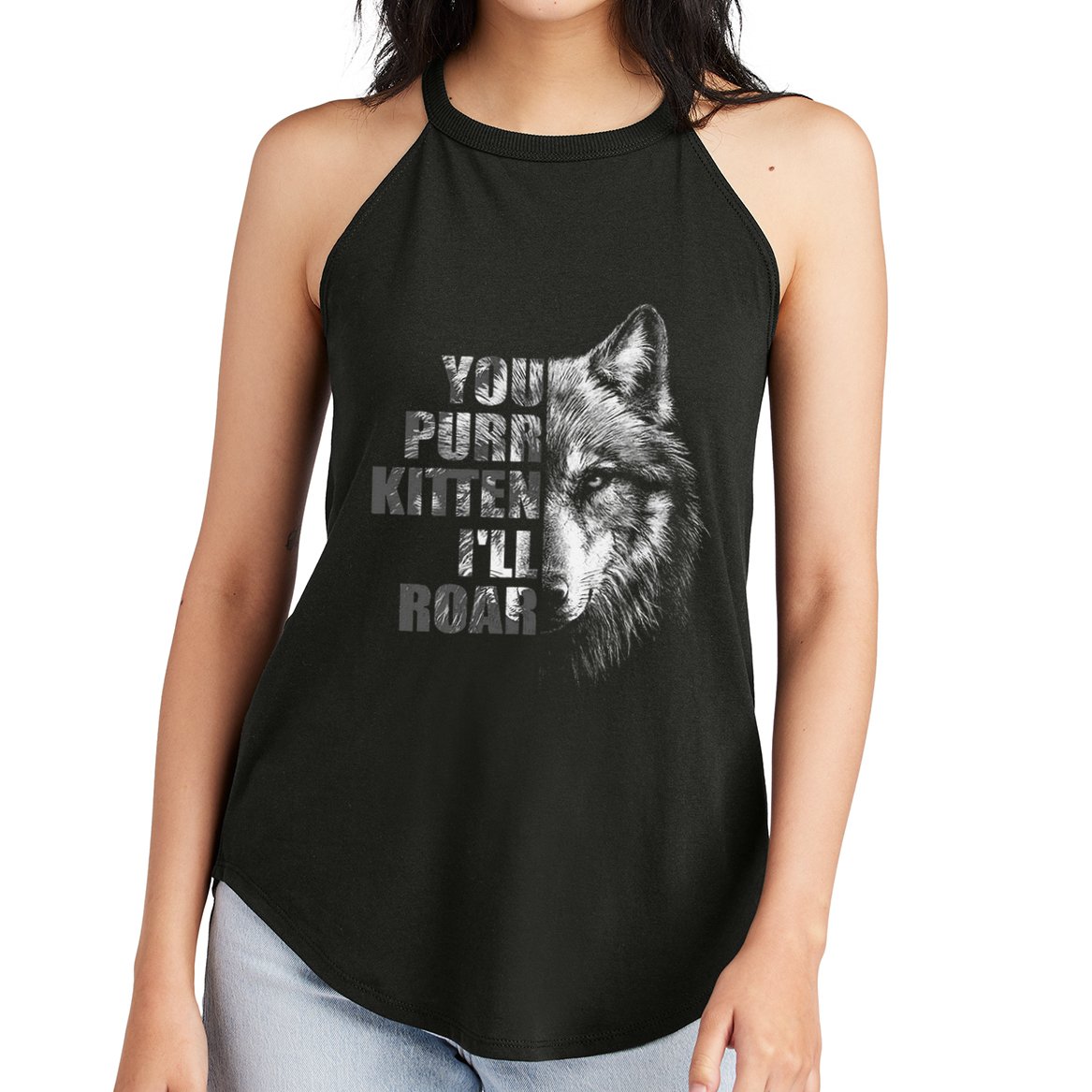 ILl Protect You Kitten No Matter What Funny Alpha Wolf Meme Women's Perfect Tri Rocker Tank