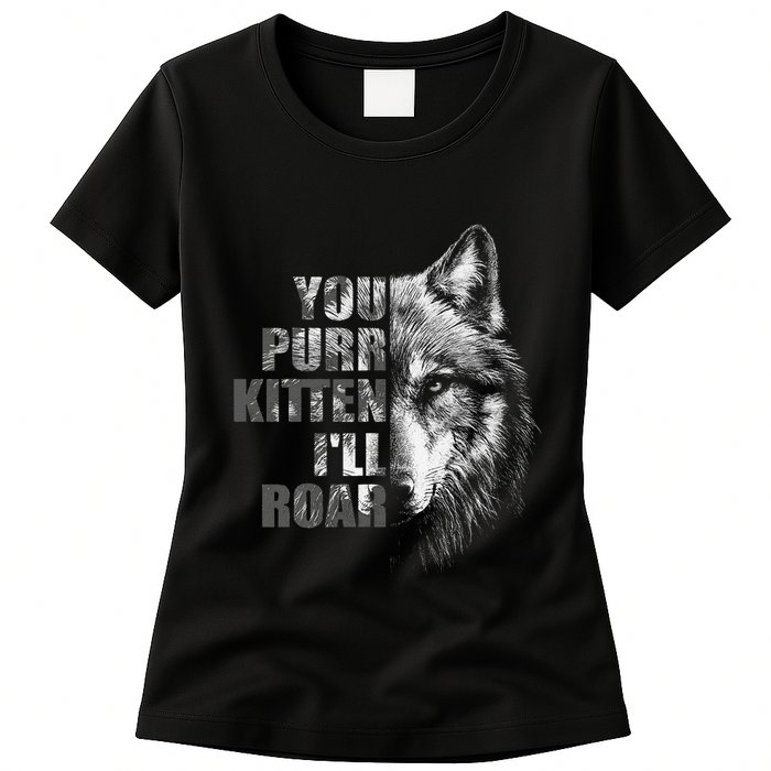 ILl Protect You Kitten No Matter What Funny Alpha Wolf Meme Womens T-Shirt