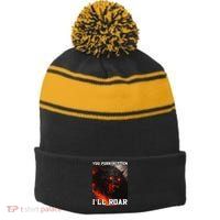 ILl Protect You Kitten No Matter What Funny Alpha Wolf Meme Stripe Pom Pom Beanie
