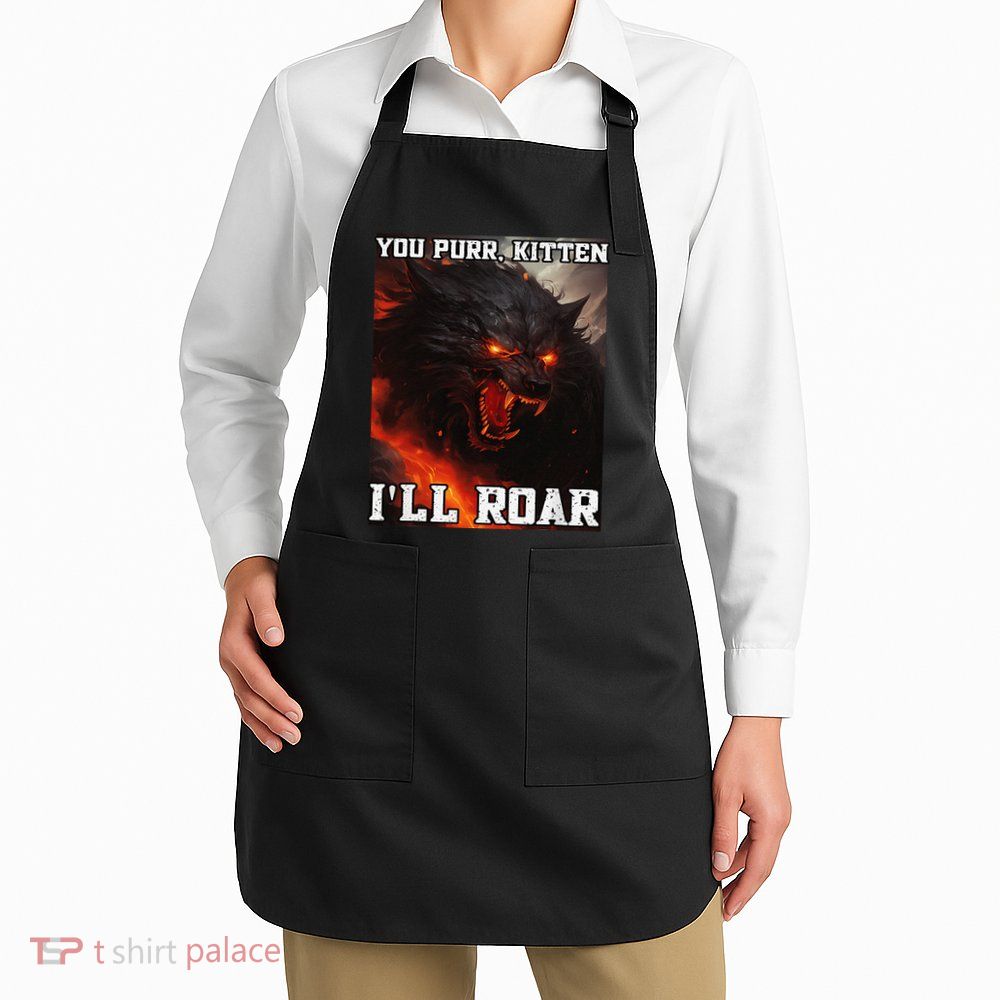 ILl Protect You Kitten No Matter What Funny Alpha Wolf Meme Apron