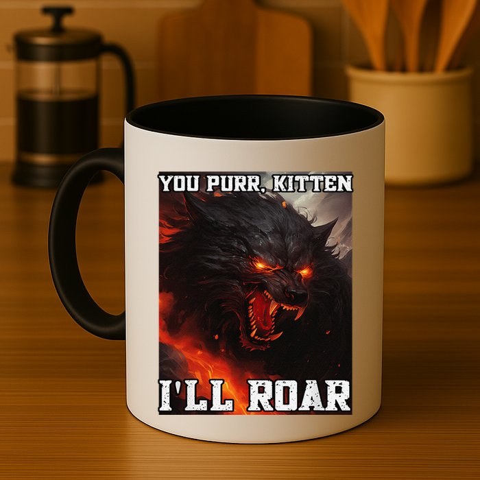 ILl Protect You Kitten No Matter What Funny Alpha Wolf Meme Mug