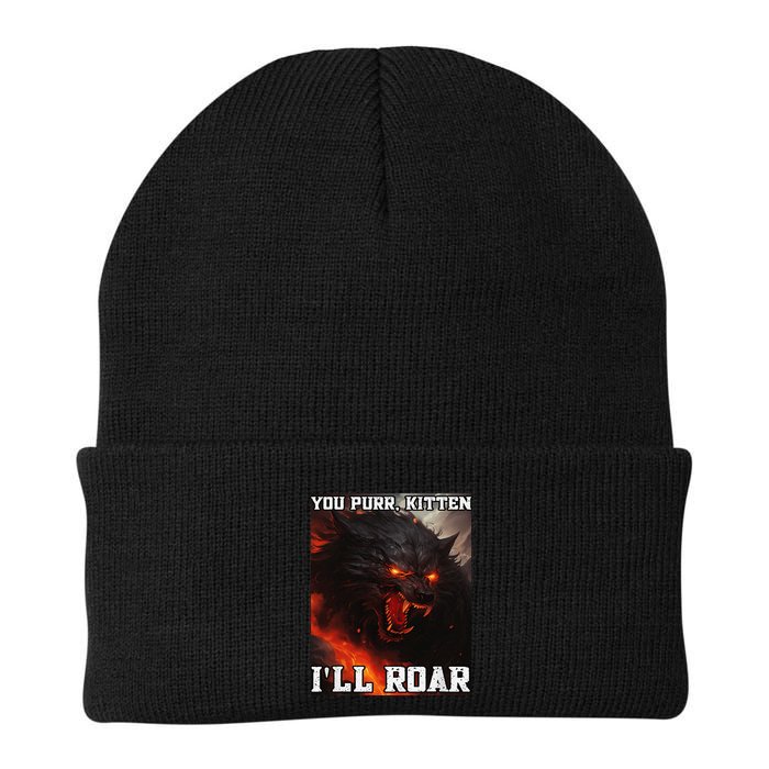 ILl Protect You Kitten No Matter What Funny Alpha Wolf Meme Beanie