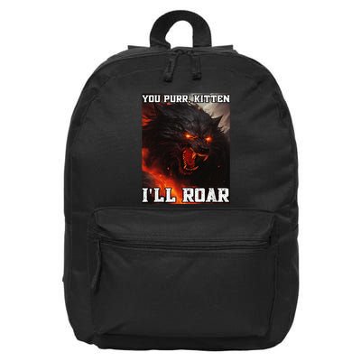 ILl Protect You Kitten No Matter What Funny Alpha Wolf Meme 16 in Basic Backpack