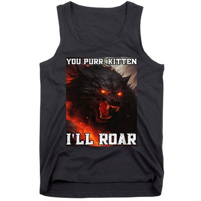 ILl Protect You Kitten No Matter What Funny Alpha Wolf Meme Tank Top