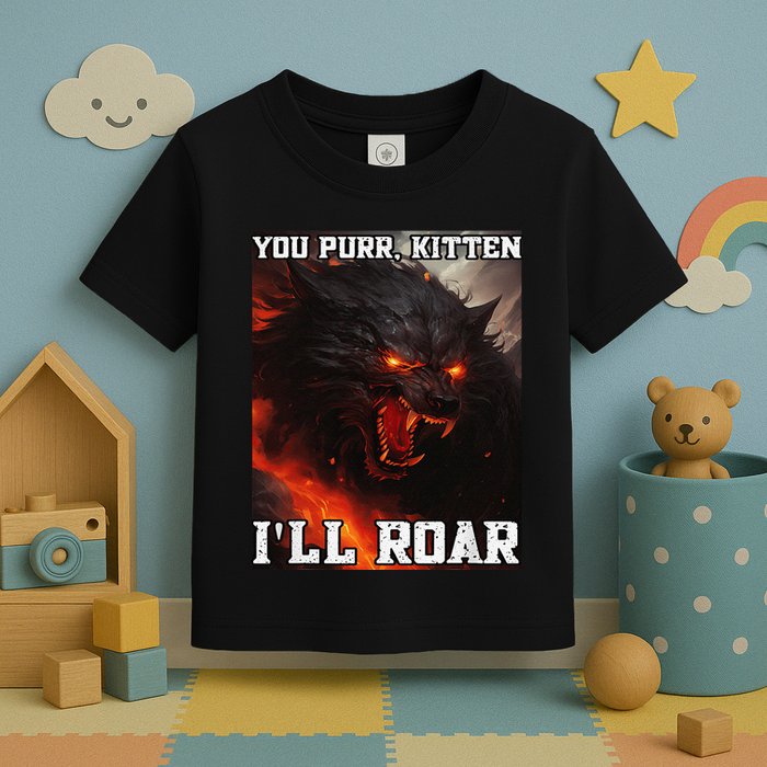 ILl Protect You Kitten No Matter What Funny Alpha Wolf Meme Toddler T-Shirt