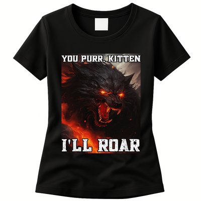 ILl Protect You Kitten No Matter What Funny Alpha Wolf Meme Womens T-Shirt