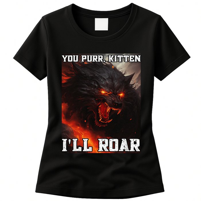ILl Protect You Kitten No Matter What Funny Alpha Wolf Meme Womens T-Shirt