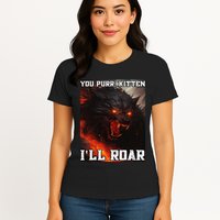 ILl Protect You Kitten No Matter What Funny Alpha Wolf Meme Womens T-Shirt