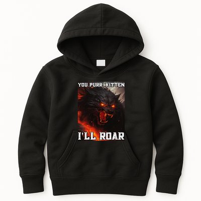 ILl Protect You Kitten No Matter What Funny Alpha Wolf Meme Kids Hoodie