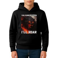 ILl Protect You Kitten No Matter What Funny Alpha Wolf Meme Kids Hoodie