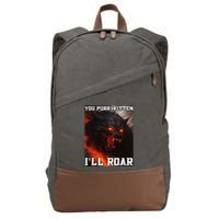 ILl Protect You Kitten No Matter What Funny Alpha Wolf Meme Cotton Canvas Backpack