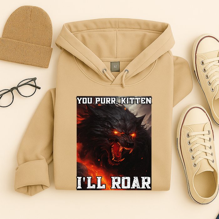 ILl Protect You Kitten No Matter What Funny Alpha Wolf Meme Hoodie