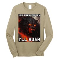 ILl Protect You Kitten No Matter What Funny Alpha Wolf Meme Long Sleeve Shirt
