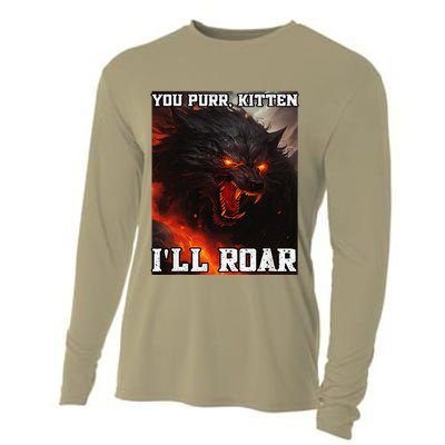 ILl Protect You Kitten No Matter What Funny Alpha Wolf Meme Cooling Performance Long Sleeve Crew