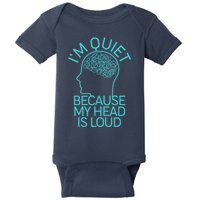 I'm Quiet Because My Head Is Loud Baby Bodysuit