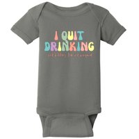 I Quit Drinking Just Kidding I'm Pregnant Funny Baby Bodysuit