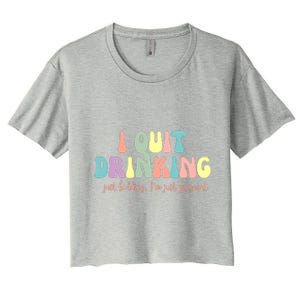 I Quit Drinking Just Kidding I'm Pregnant Funny Women's Crop Top Tee