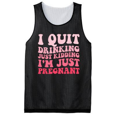 I Quit Drinking Just Kidding Im Just Pregnant Pregnancy Mesh Reversible Basketball Jersey Tank