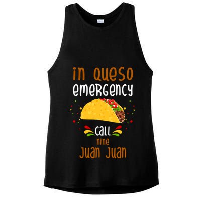 In Queso Emergency Call Nine Juan Juan Funny Mexican Ladies PosiCharge Tri-Blend Wicking Tank