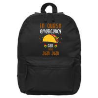 In Queso Emergency Call Nine Juan Juan Funny Mexican 16 in Basic Backpack