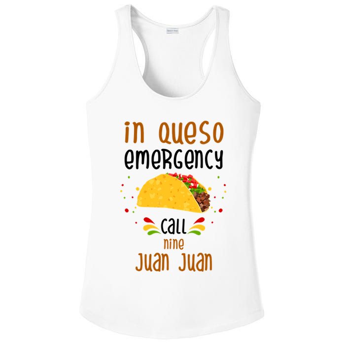 In Queso Emergency Call Nine Juan Juan Funny Mexican Ladies PosiCharge Competitor Racerback Tank