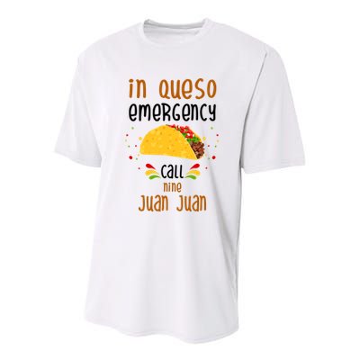 In Queso Emergency Call Nine Juan Juan Funny Mexican Youth Performance Sprint T-Shirt