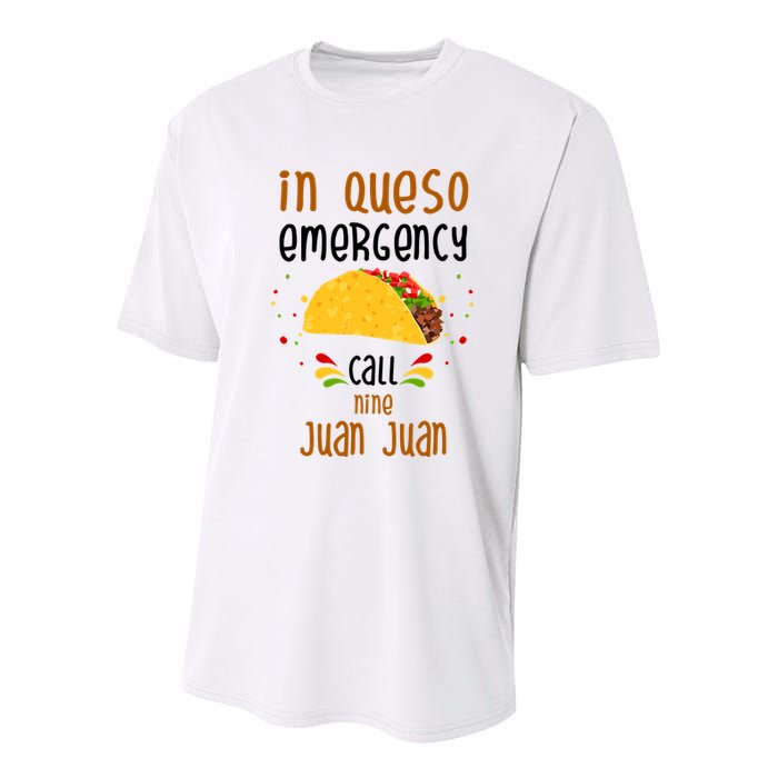 In Queso Emergency Call Nine Juan Juan Funny Mexican Youth Performance Sprint T-Shirt