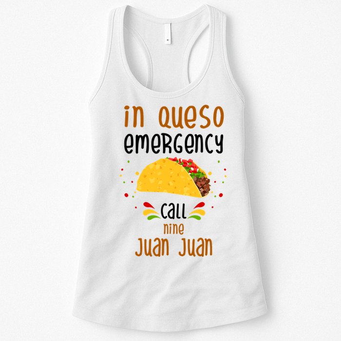 In Queso Emergency Call Nine Juan Juan Funny Mexican Womens Tank Top