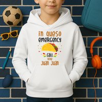 In Queso Emergency Call Nine Juan Juan Funny Mexican Kids Hoodie