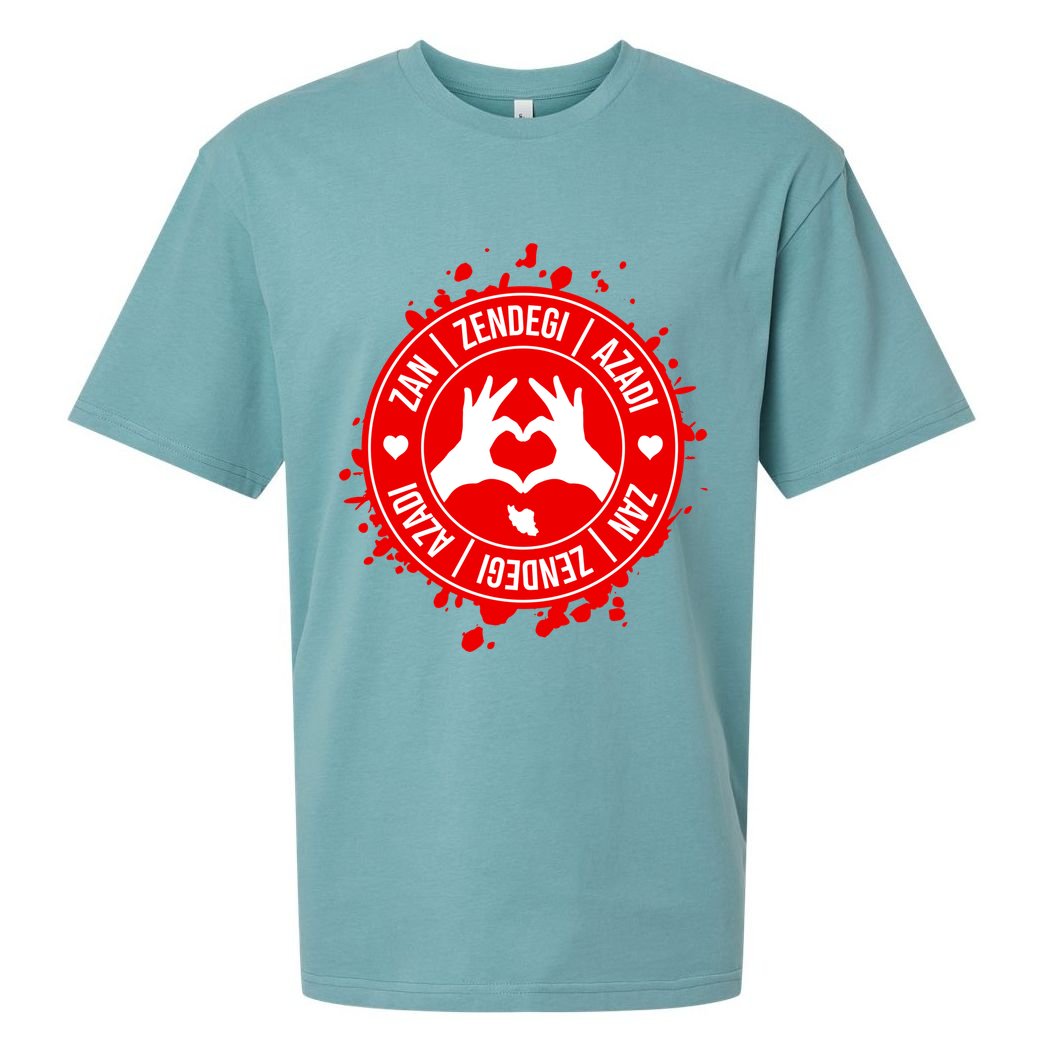 Iran Quote Free Iran | Zan Zendegi Azadi | Love Freedom Sueded Cloud Jersey T-Shirt