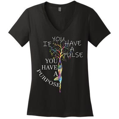Inspirational Quotes Graphic Motivational Yoga Gift Women's V-Neck T-Shirt