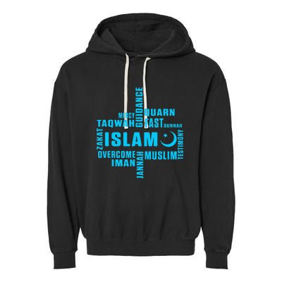 Islam Quran Mosque Muslim Islamic Religion Allah Eid Gift Garment-Dyed Fleece Hoodie