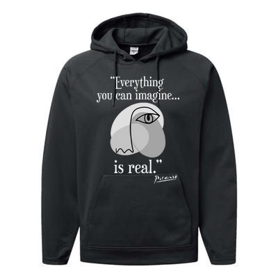 Inspirational Quote Pablo Picasso Performance Fleece Hoodie